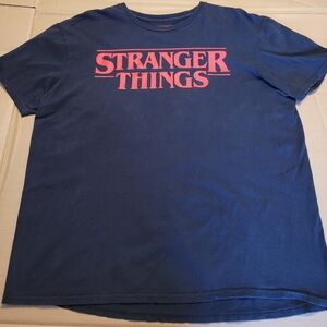 Netflix Stranger Things Black and Red Unisex T-Shirt Sz. XL